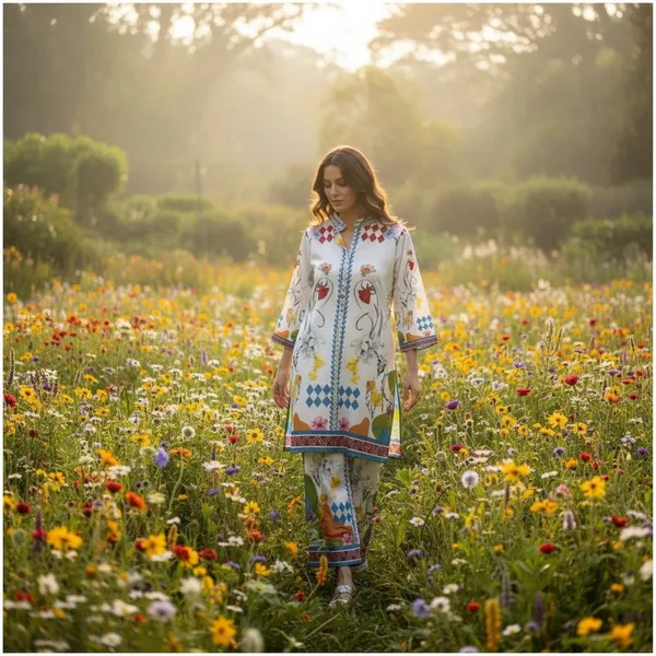 White_Cotton_Slub_Printed_Kurta_Palazzo_Co-Ord_Set_For_Women