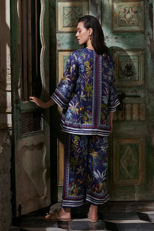 Navy_Blue_Modal_Silk_Floral_Printed_Tunic_Culotte_Co-Ord_Set_For_Women