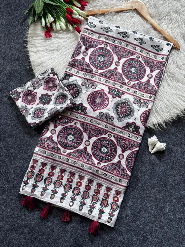 Ivory_Modal_Silk_Ajrakh_Printed_Saree_For_Women