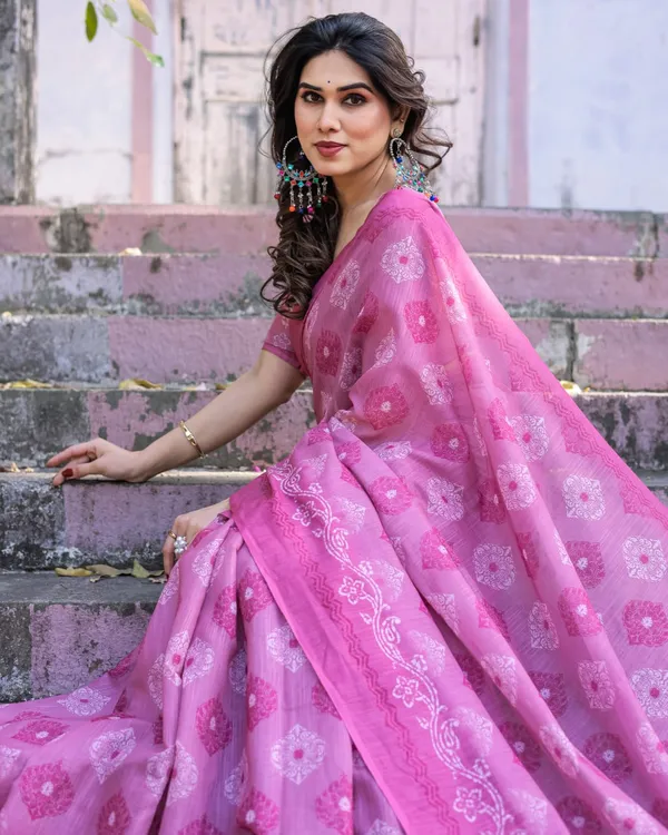 Mauve_Lilac_Linen_Cotton_Saree_with_Floral_Print