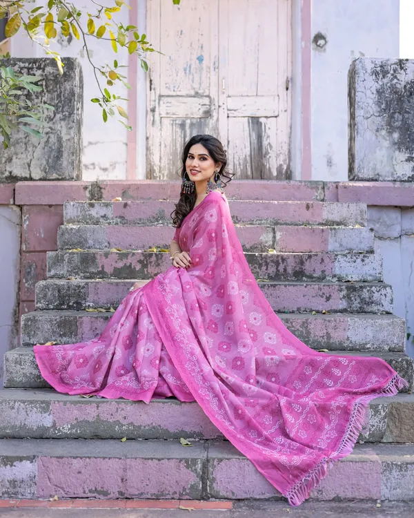 Mauve_Lilac_Linen_Cotton_Saree_with_Floral_Print