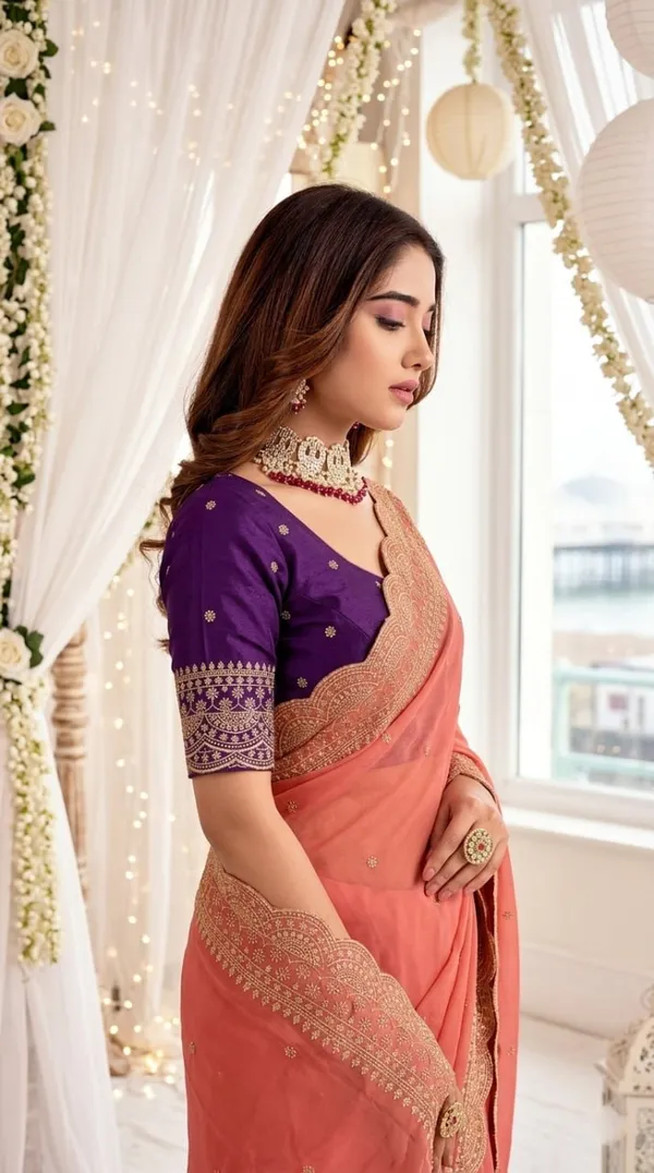 Orange_Georgette_Embroidered_Buti_Saree_For_Women