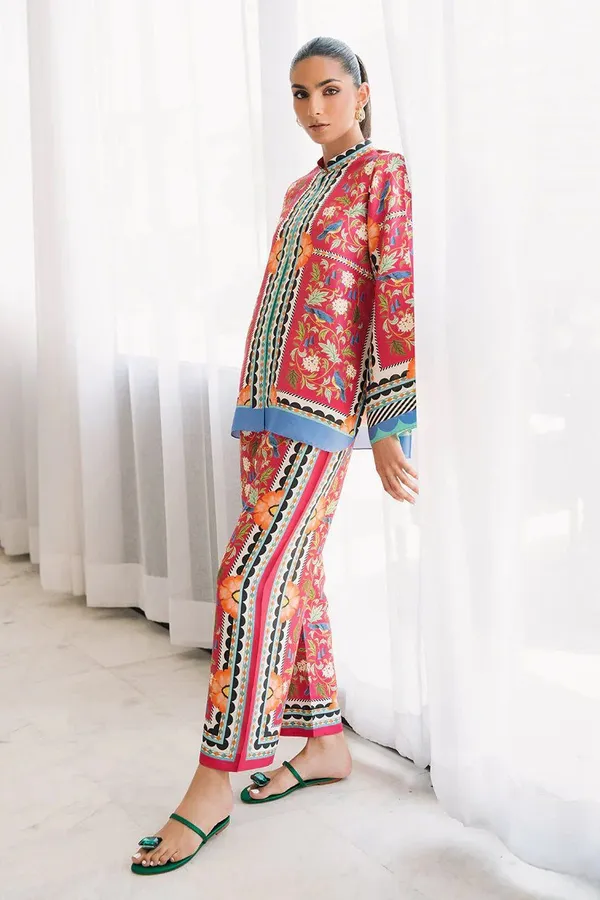 Pink_Cotton_Slub_Floral_Printed_Tunic_Culotte_Co-Ord_Set_For_Women