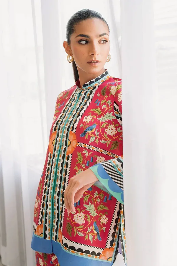 Pink_Cotton_Slub_Floral_Printed_Tunic_Culotte_Co-Ord_Set_For_Women