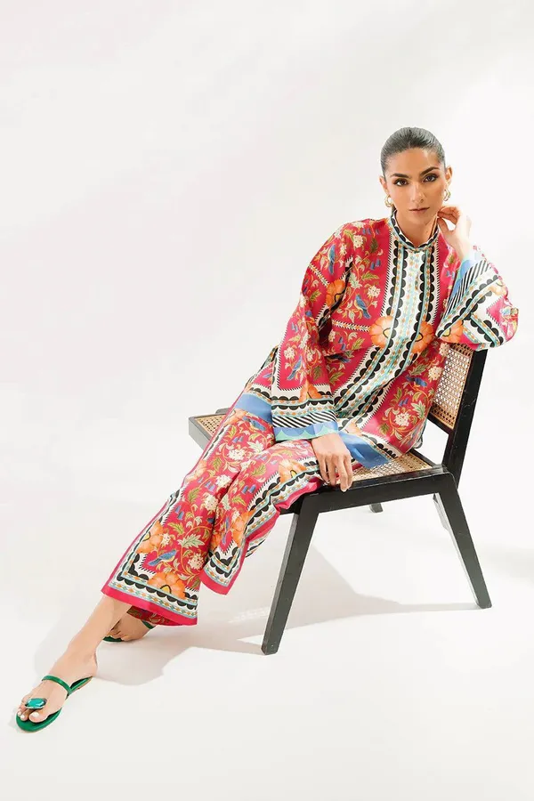 Pink_Cotton_Slub_Floral_Printed_Tunic_Culotte_Co-Ord_Set_For_Women