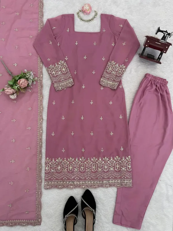 Graceful_Pink_Faux_Georgette_Sequin_Work_Suit_Set_|_Readymade_Top,_Micro_Cotton_Pant_&_Lace_Dupatta