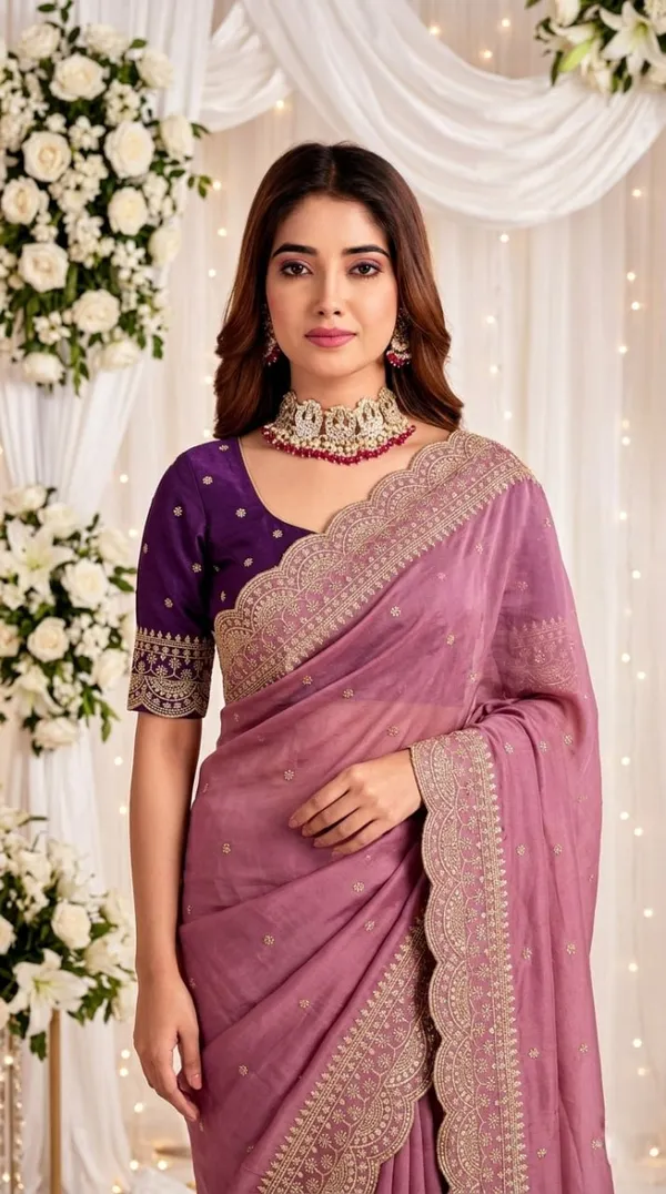 Rose_Pink_Georgette_Embroidered_Buti_Saree_For_Women