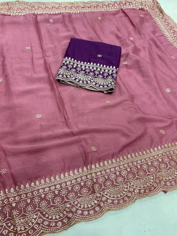 Rose_Pink_Embroidered_Georgette_Saree_with_Contrast_Embroidered_Blouse