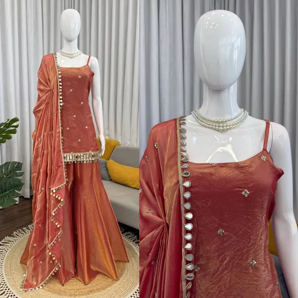 Rust_Radiant_Mirror_Work_Designer_Sharara_Palazzo_Set