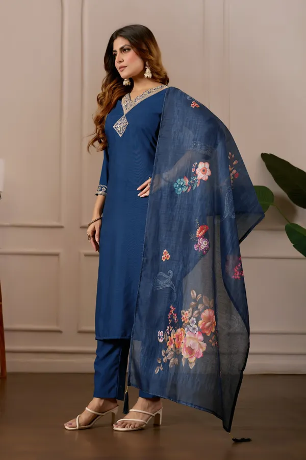 Blue_Cotton_Straight_Embroidered_Kurti_Pyjama_Dupatta_Set_For_Women