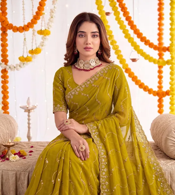 Yellow_Star_Georgette_Embroidered_Leriya_Saree_For_Women