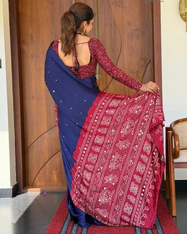 Navy_Blue_Modal_Silk_Folk_Art_Printed_Saree_For_Women
