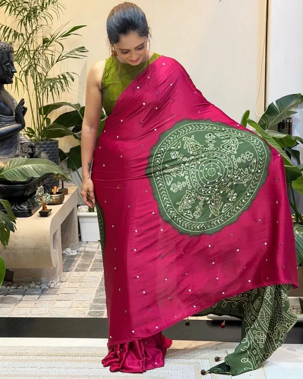 Rani_Pink_Modal_Silk_Folk_Art_Printed_Saree_For_Women
