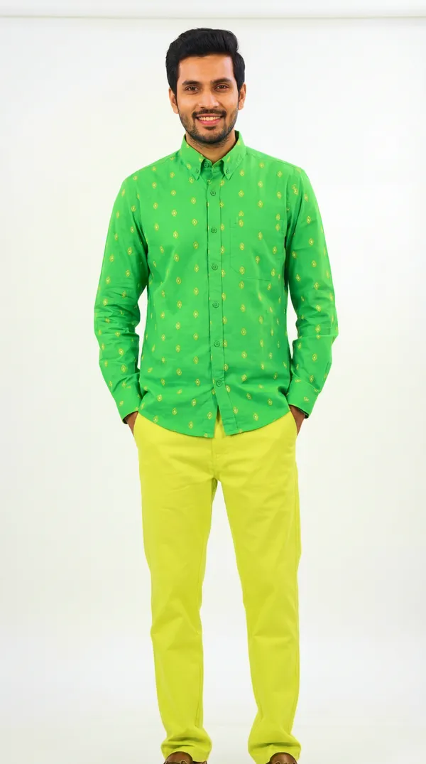 Green_And_Yellow_Cotton_Slim_Fit_Printed_Shirt_&_Pant_Set_For_Men