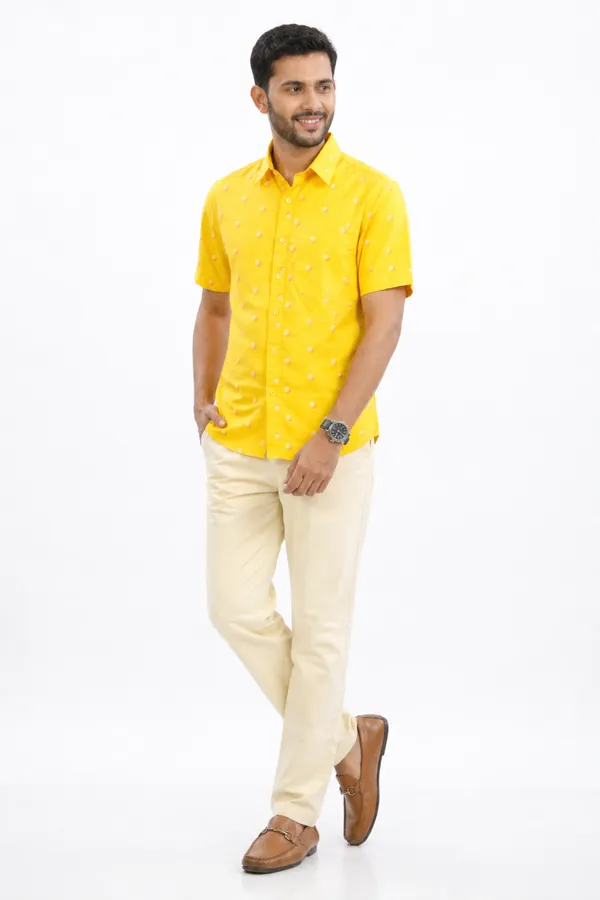 Yellow_And_Cream_Cotton_Printed_Short_Sleeve_Shirt_&_Pant_Set_For_Men