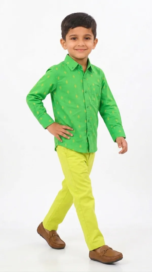 Green_And_Yellow_Cotton_Relaxed_Fit_Printed_Shirt_&_Pant_Set_For_Boys