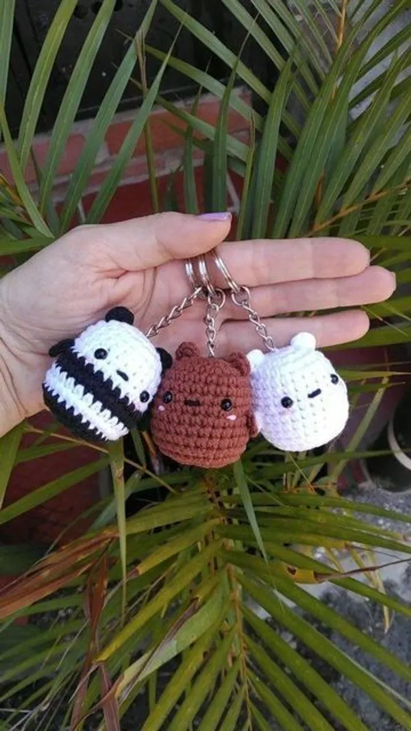 Handmade_Crochet_Bear_Keychains_-_Set_of_3_(Panda,_Brown_Bear,_Polar_Bear)