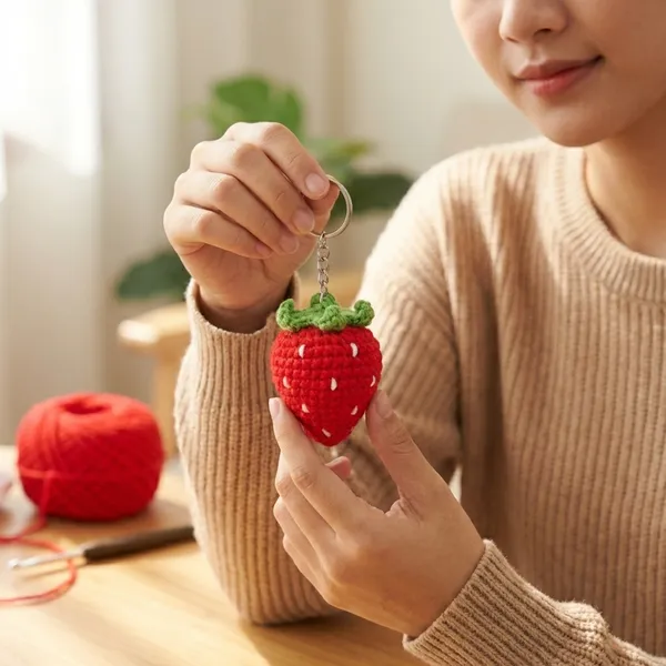 Handmade_Crochet_Strawberry_Keychains_-_Set_of_4