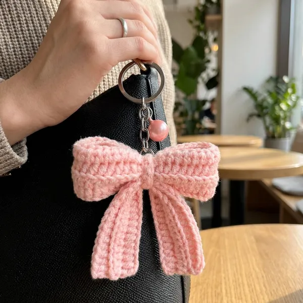 Cute_Pink_Bow_Keychain_-_Soft_Knitted_Bag_Charm_with_Metal_Ring_and_Bead