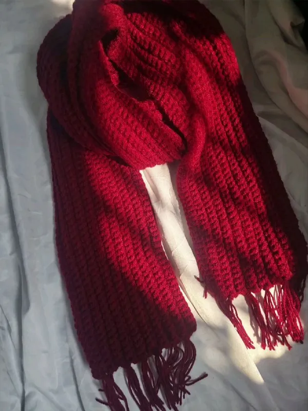 Red_Knit_Winter_Scarf_with_Tassels