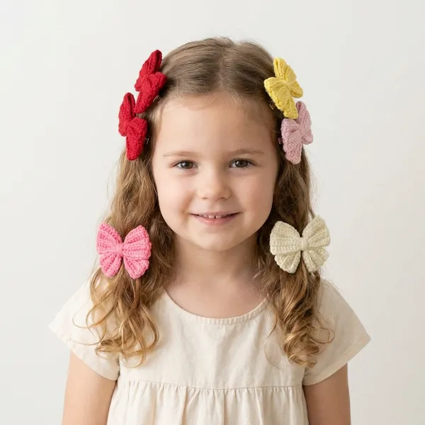 Handmade_Crochet_Bow_Hair_Clips_-_Set_of_6_Multicolor_Bows