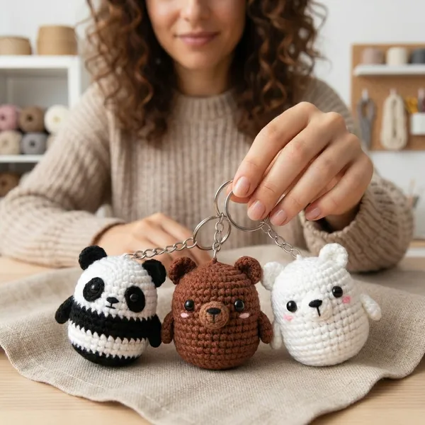 Handmade_Crochet_Bear_Keychains_-_Set_of_3_(Panda,_Brown_Bear,_Polar_Bear)