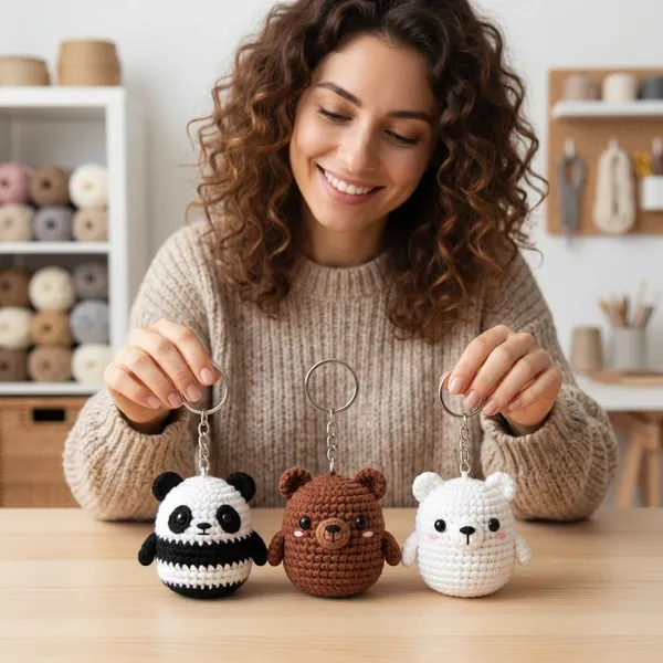Handmade_Crochet_Bear_Keychains_-_Set_of_3_(Panda,_Brown_Bear,_Polar_Bear)