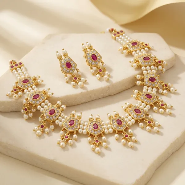 Gold_Plated_Cz_Ruby_Chinchpeti_Traditional_Necklace_Set_For_Women
