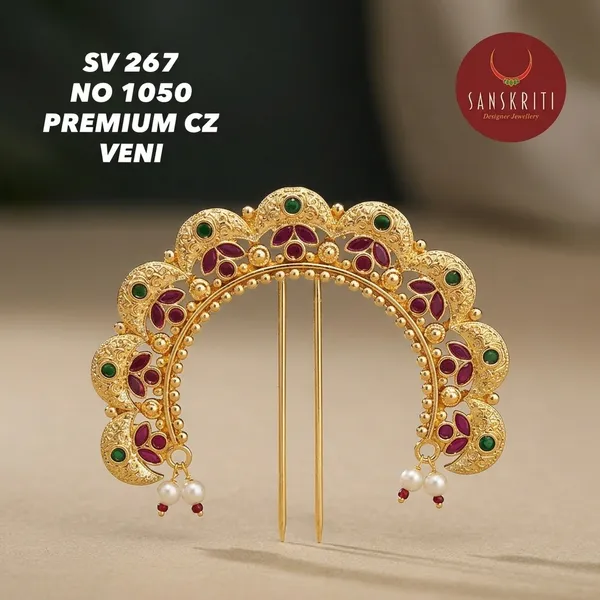Gold_Micro_Polish_Cz_Stone_Traditional_Veni_Hair_Accessory_For_Women