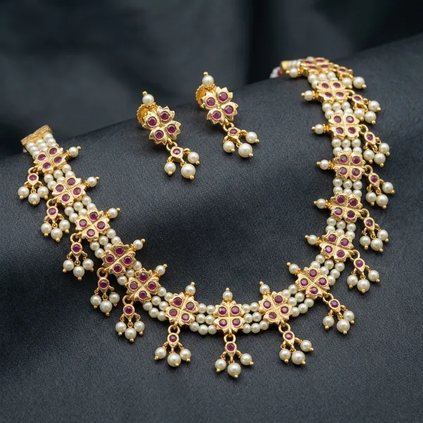 Gold_Micro_Polish_Cz_Ruby_Pearl_Chinchpeti_Necklace_Set_For_Women