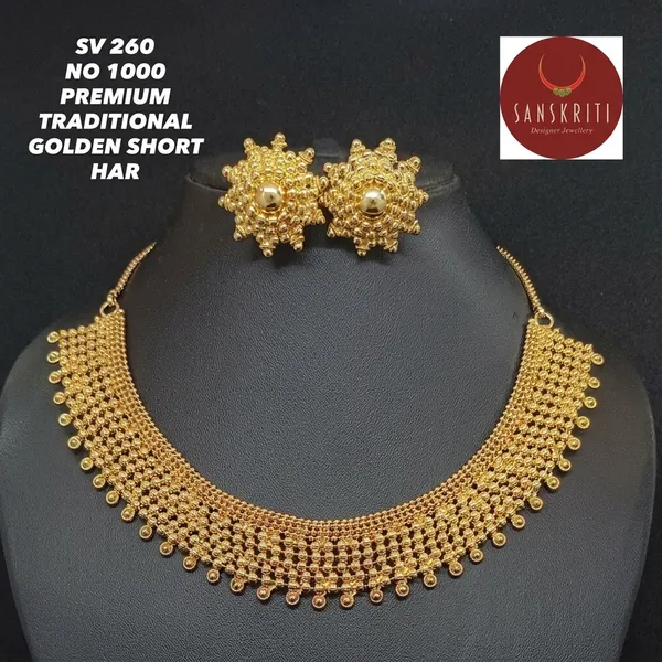 Gold_Micro_Polish_Beadwork_Traditional_Short_Har_Necklace_Set_For_Women