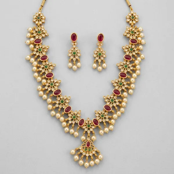 Gold_Plated_Kundan_Ruby_Pearl_Necklace_Set_For_Women