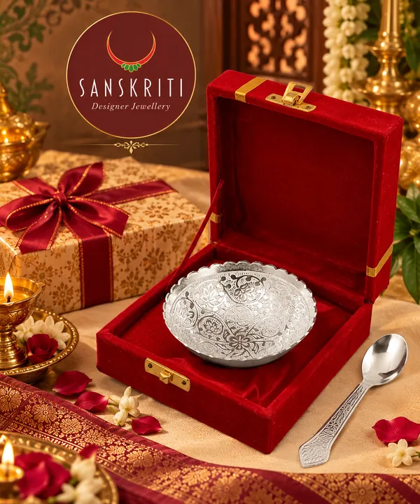 German_Silver_Single_Bowl_with_Royal_Velvet_Box