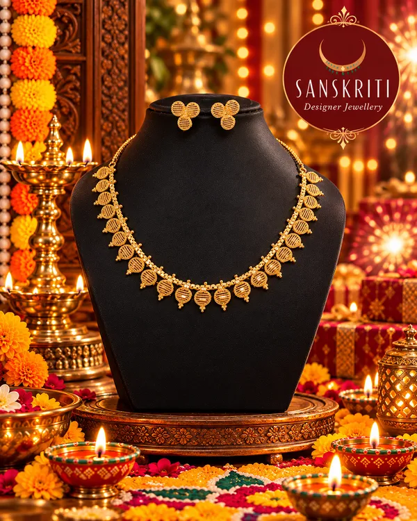 Golden_Necklace-Earrings_Set_