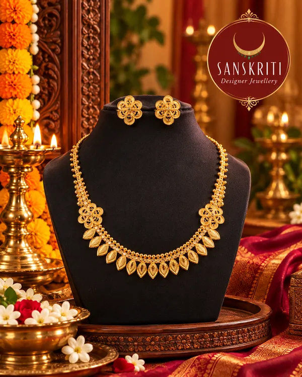 Golden_Necklace-Earrings_set_