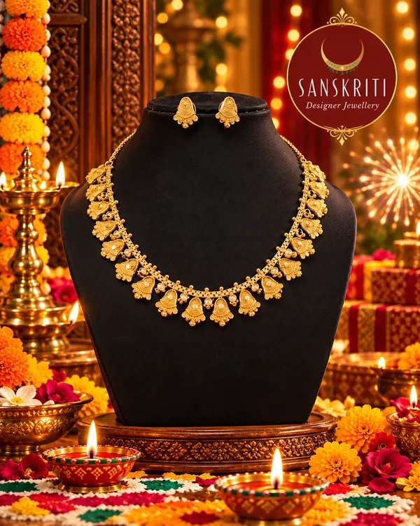 Golden_Necklace-Earrings_set_