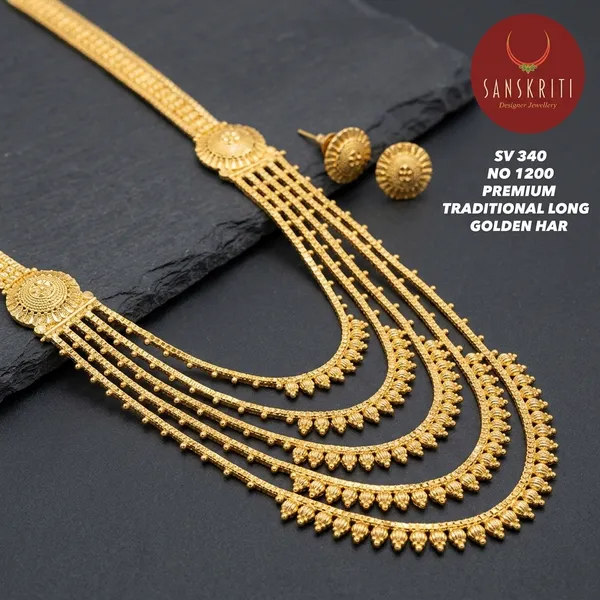 Gold_Micro_Polish_Floral_Medallion_Traditional_Long_Haar_Necklace_Set_For_Women