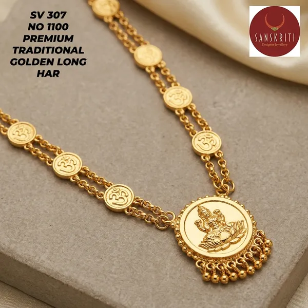 Gold_Micro_Polish_Om_Medallion_Long_Haar_Deity_Pendant_For_Women