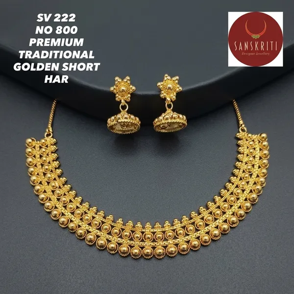 Gold_Micro_Polish_Floral_Short_Haar_Necklace_Set_With_Jhumka_For_Women