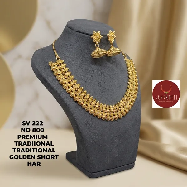 Gold_Micro_Polish_Floral_Short_Haar_Necklace_Set_With_Jhumka_For_Women