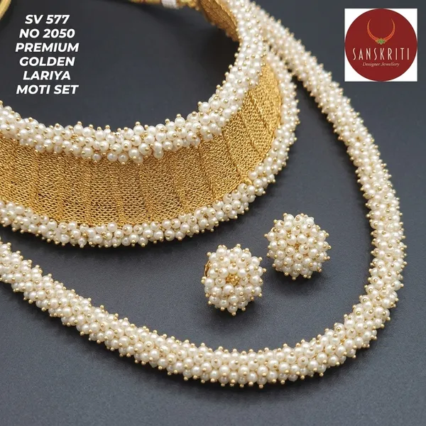 Gold_Pearl_Beaded_Lariya_Moti_Necklace_Set_For_Women