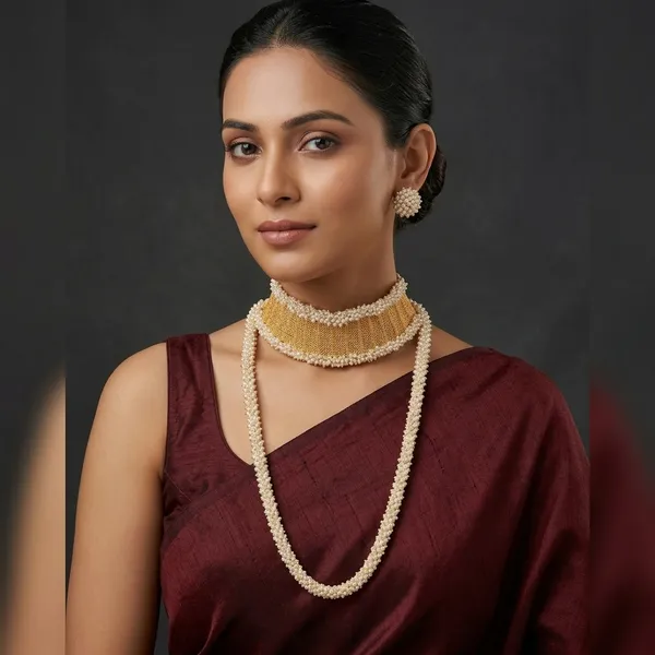 Gold_Pearl_Beaded_Lariya_Moti_Necklace_Set_For_Women