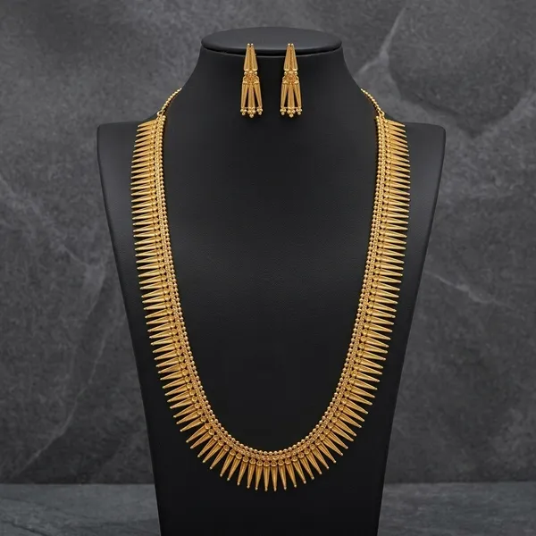 Gold_Micro_Polish_Traditional_Long_Haar_Necklace_Set_For_Women
