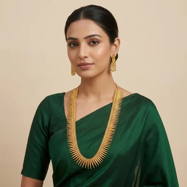 Gold_Micro_Polish_Traditional_Long_Haar_Necklace_Set_For_Women