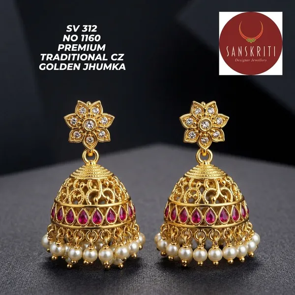 Gold_Micro_Polish_Cz_Ruby_Pearl_Traditional_Jhumka_Earrings_For_Women