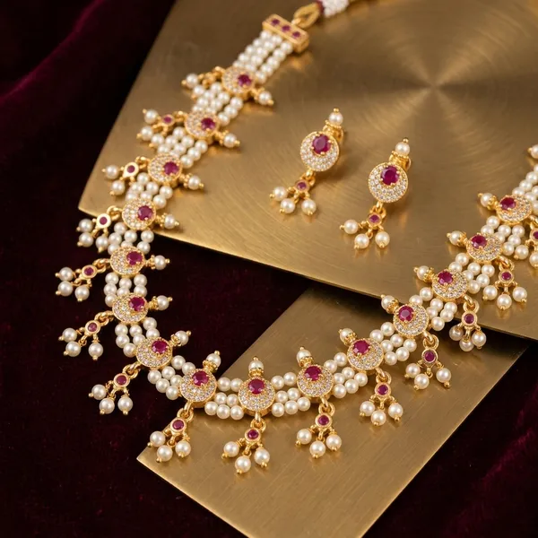Gold_Cz_Traditional_Chinchpeti_Pearl_Ruby_Necklace_Set_For_Women