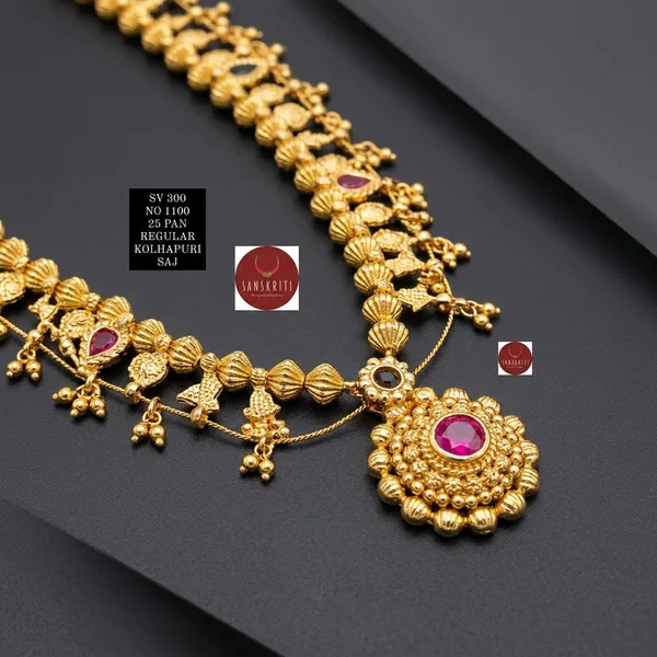 Gold_Micro_Polish_Ruby_Stone_Kolhapuri_Saaj_Long_Necklace_For_Women