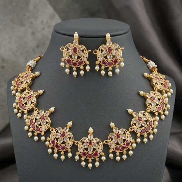 Gold_Micro_Polish_Cz_Chandra_Chinchpeti_Necklace_Set_For_Women