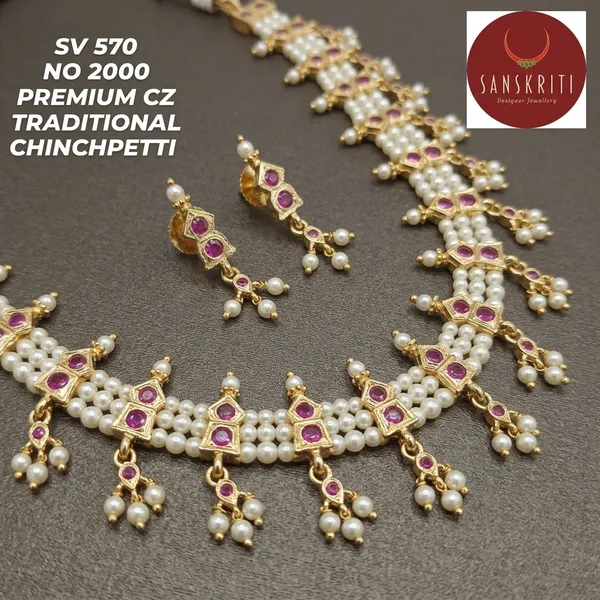Gold_Plated_Cz_Ruby_Crescent_Chinchpeti_Necklace_Set_For_Women