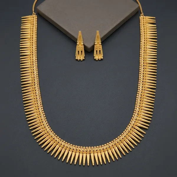 Gold_Micro_Polish_Traditional_Spike_Long_Haar_Necklace_Set_For_Women